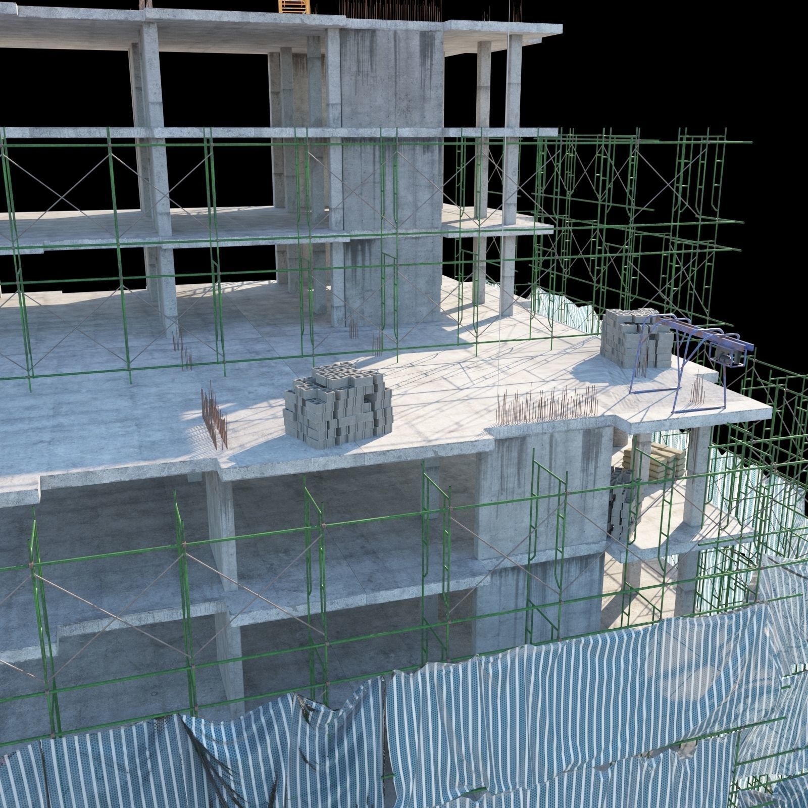 Modular Building 11 Low-poly 3D model Low-poly 3D model_4