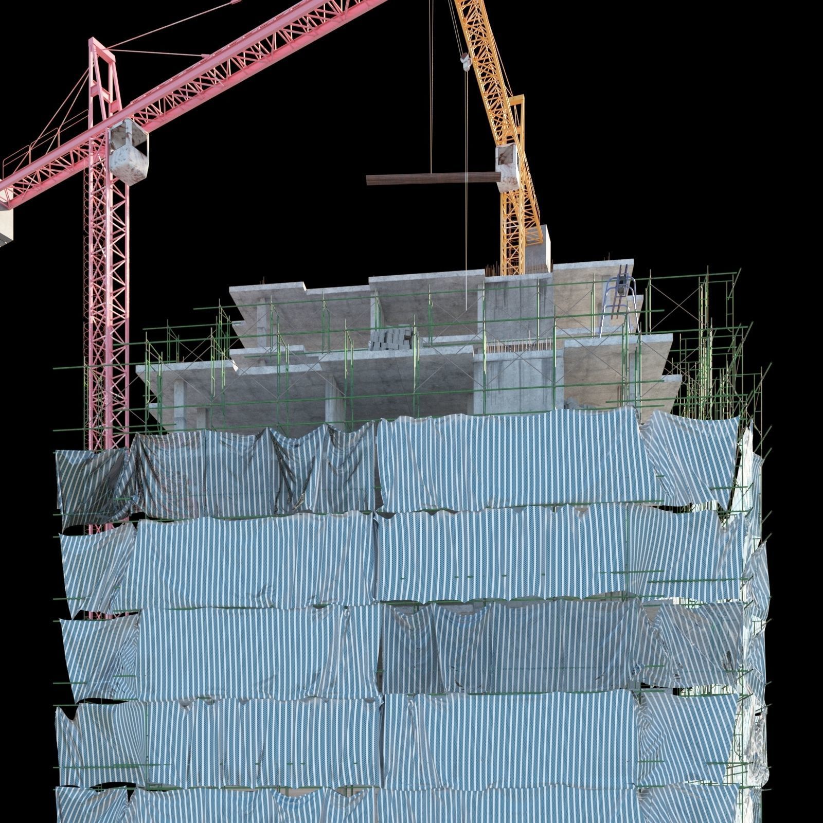 Modular Building 11 Low-poly 3D model Low-poly 3D model_2