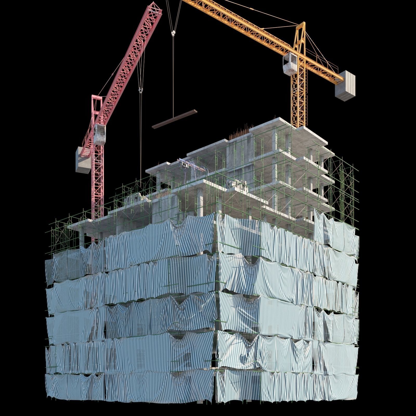 Modular Building 11 Low-poly 3D model Low-poly 3D model_1