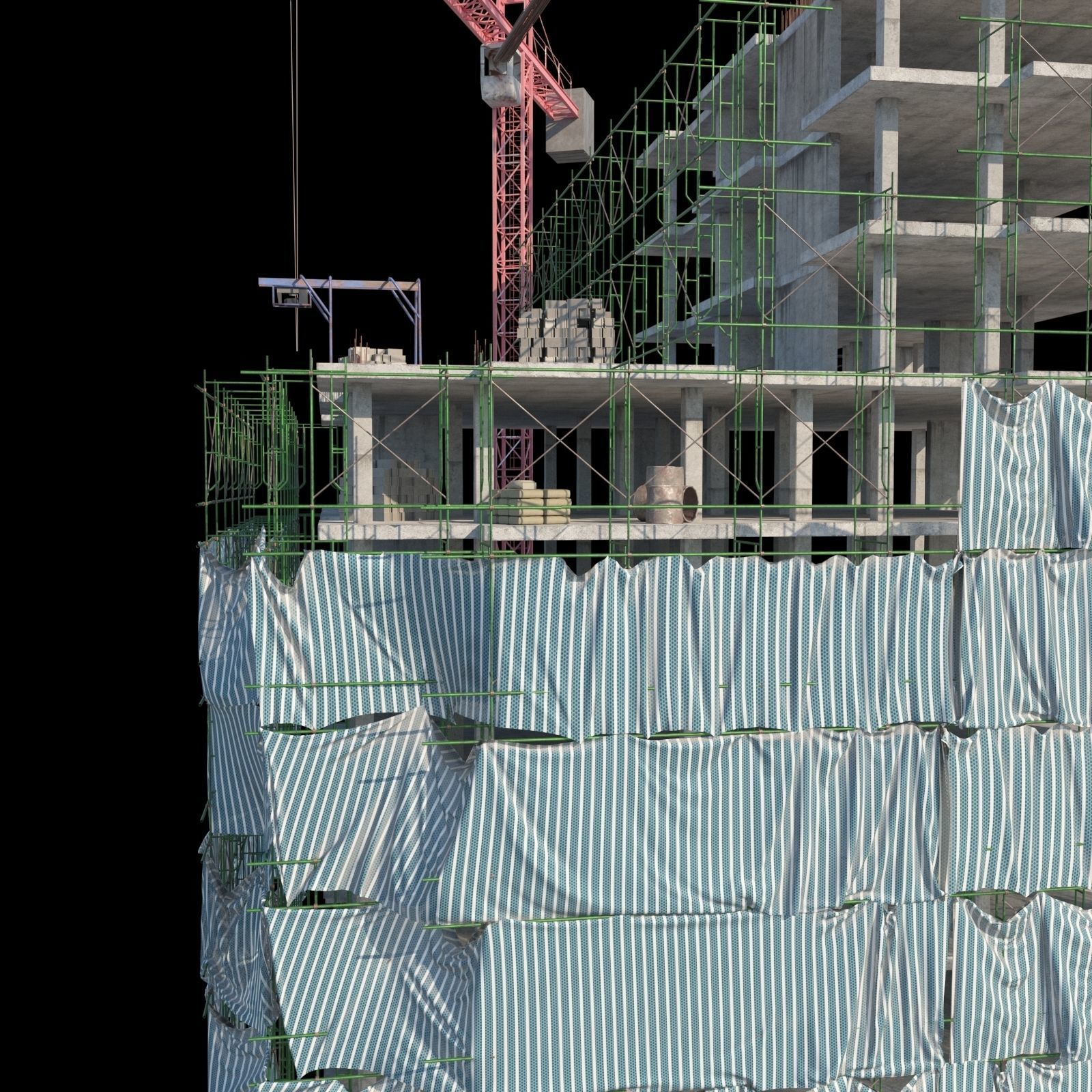 Modular Building 11 Low-poly 3D model Low-poly 3D model_6