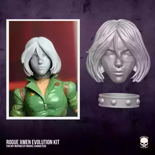 Rogue Xmen Evolution Fan Art Head 3D printable File
