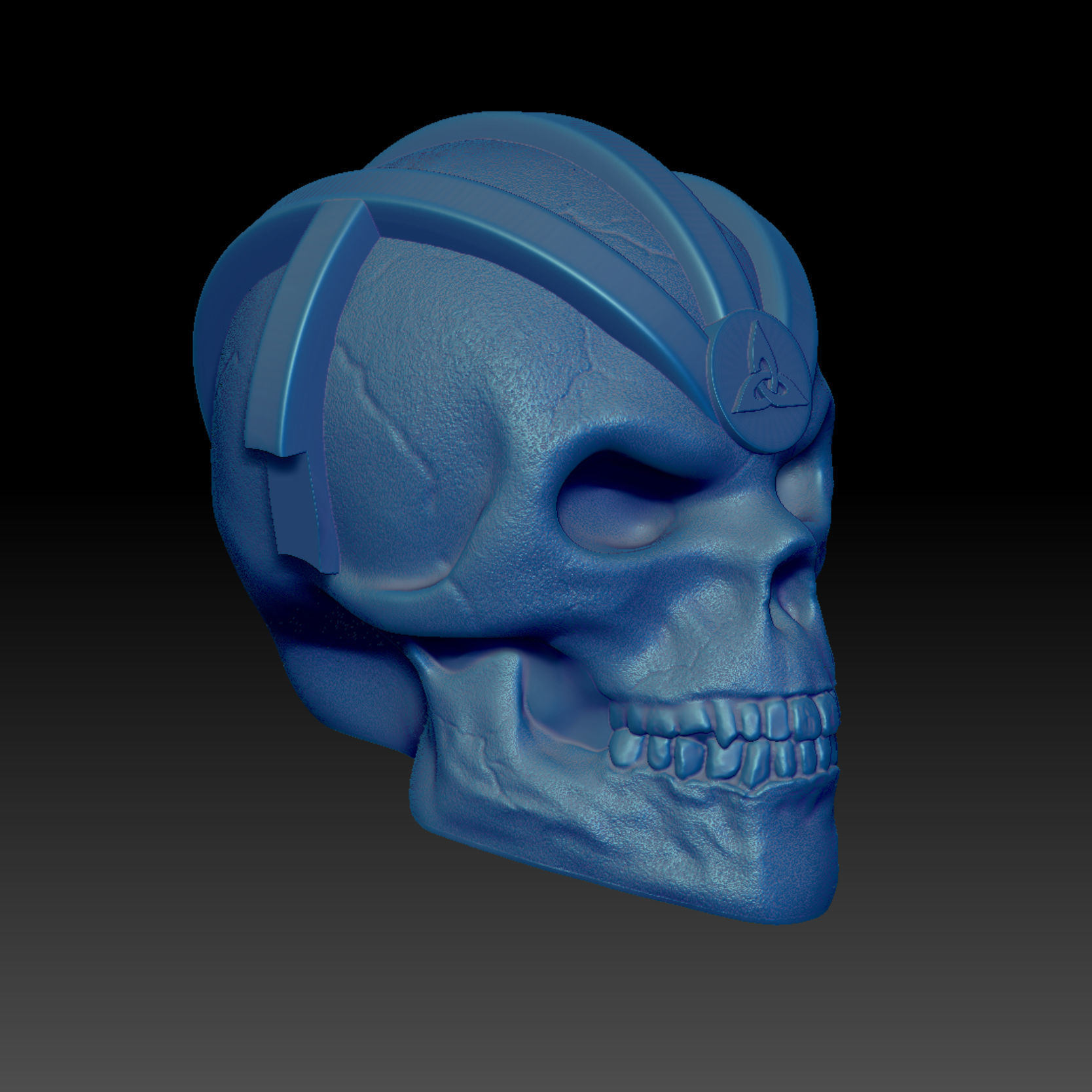 Modern-Celtic-Skull Decoration and Utility for Your Headphones 3D print model_6