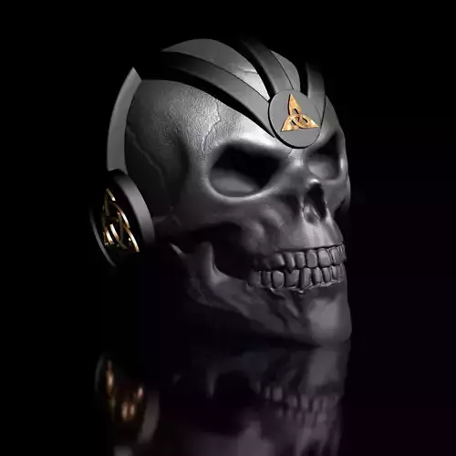 Modern-Celtic-Skull Decoration and Utility for Your Headphones 3D print model