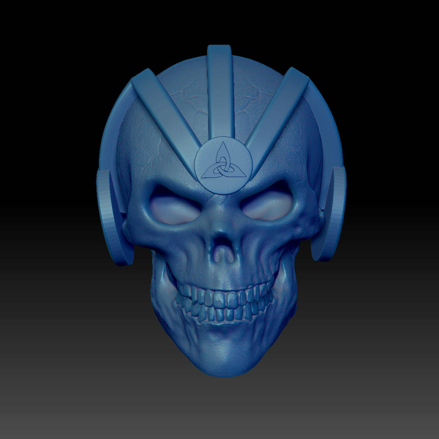 Modern-Celtic-Skull Decoration and Utility for Your Headphones 3D print model_3