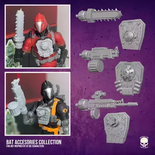 Bat Accesories Collection Kit  For Action Figures 3D print model