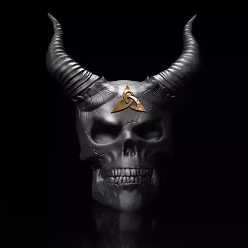 Celtic Skull III with Horns III - STL 3D Print Model 3D print model