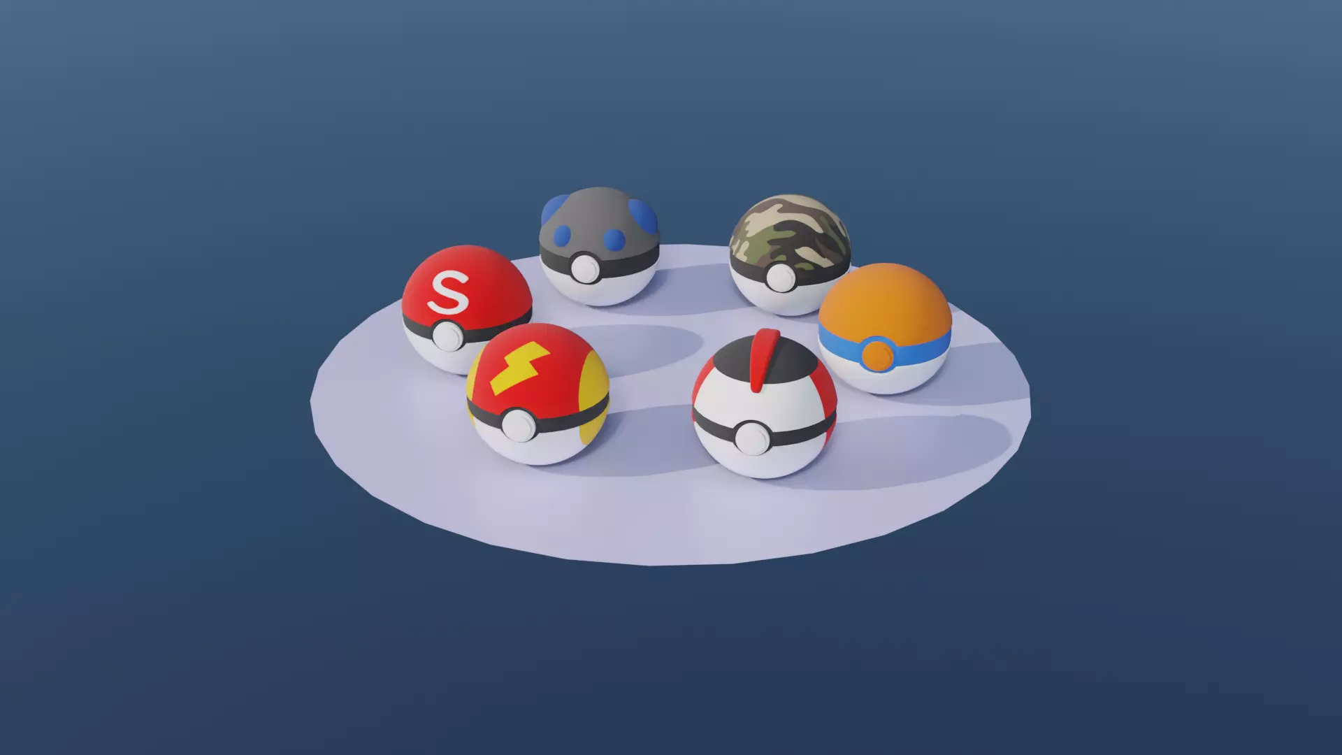 Pokemon Pokeballs Pack 2 Low-poly 3D model_0
