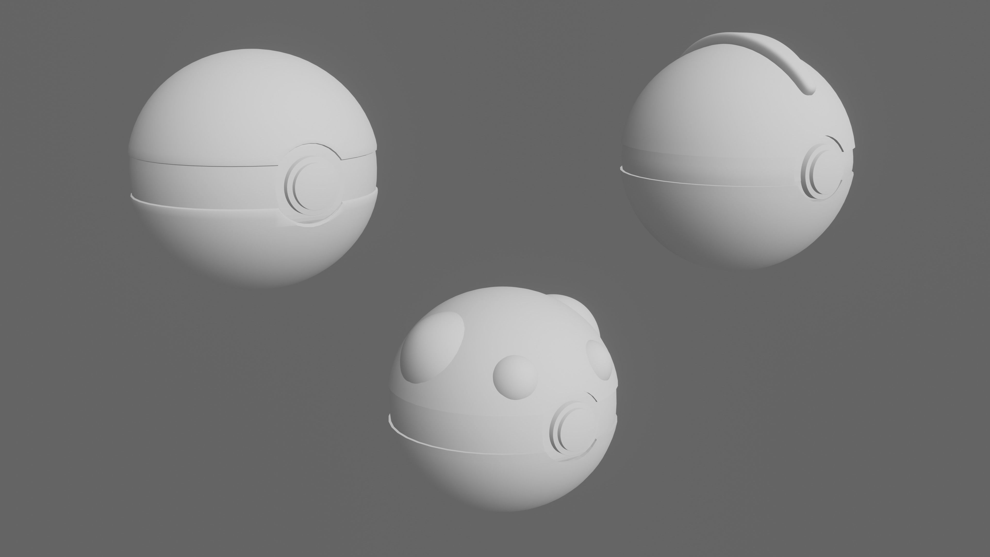 Pokemon Pokeballs Pack 2 Low-poly 3D model_6