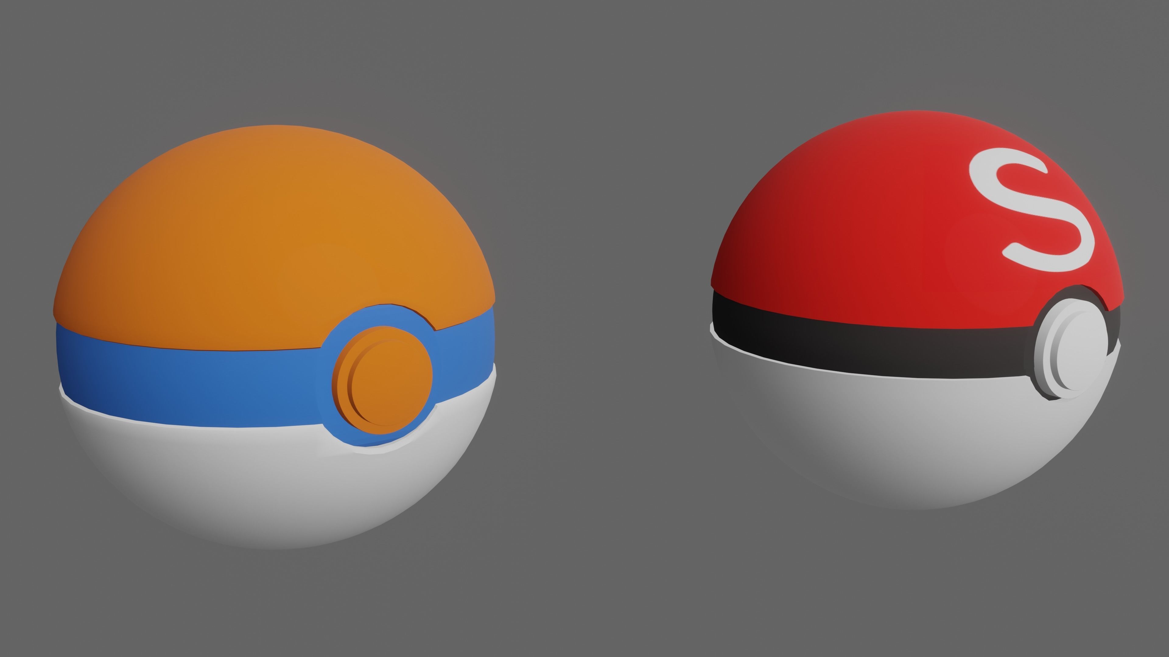Pokemon Pokeballs Pack 2 Low-poly 3D model_3