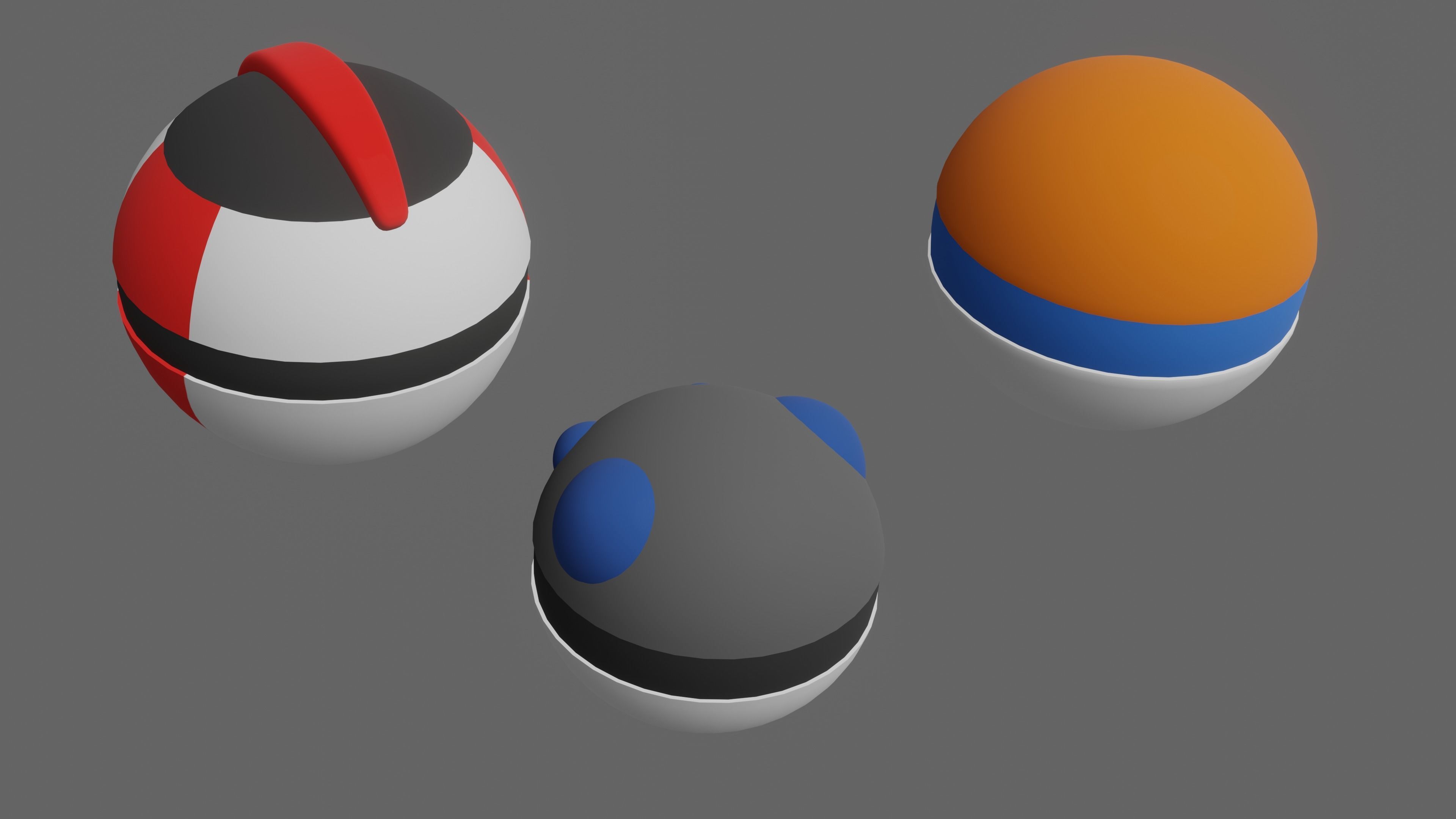 Pokemon Pokeballs Pack 2 Low-poly 3D model_14