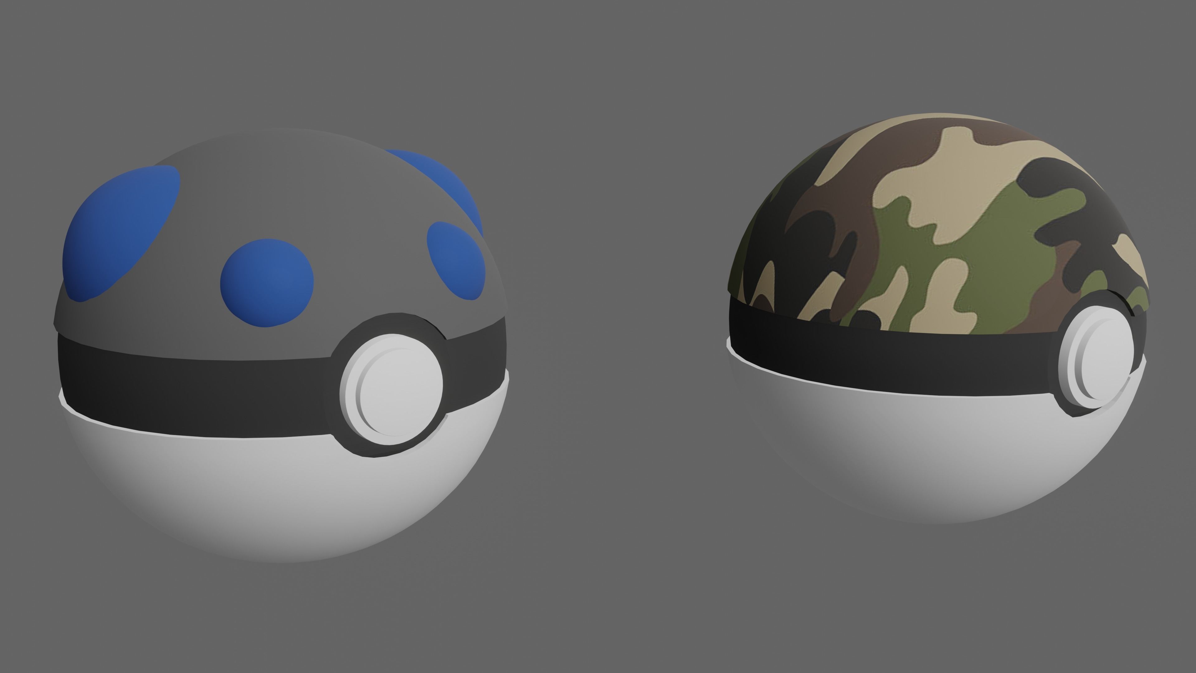 Pokemon Pokeballs Pack 2 Low-poly 3D model_2
