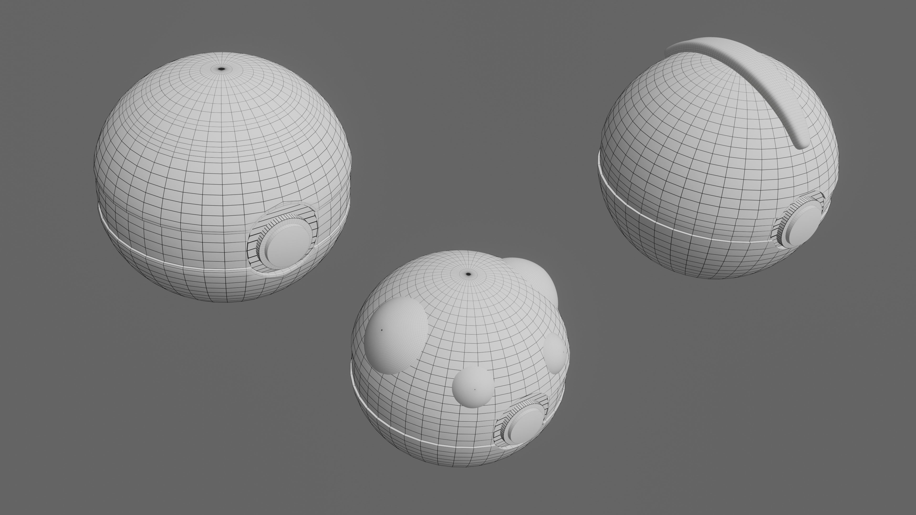 Pokemon Pokeballs Pack 2 Low-poly 3D model_10