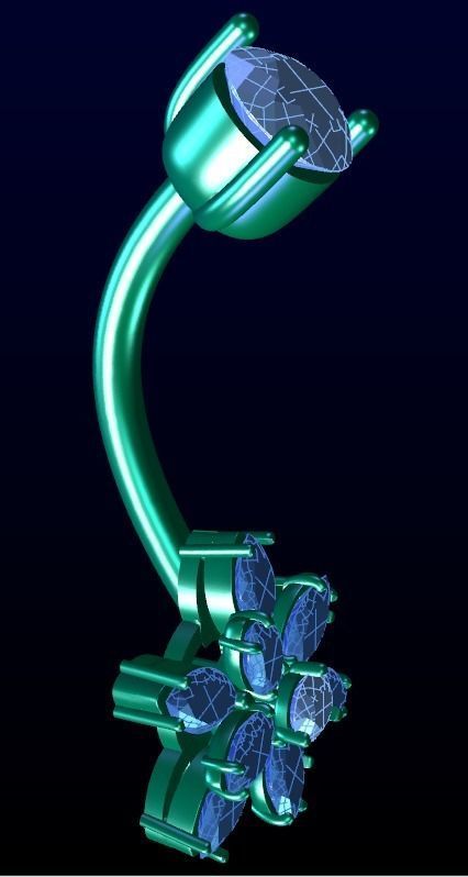 Diamond Navel Piercing 2 3D print model_5