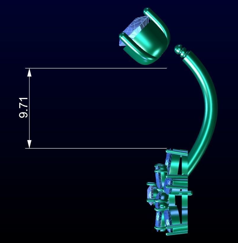 Diamond Navel Piercing 2 3D print model_6