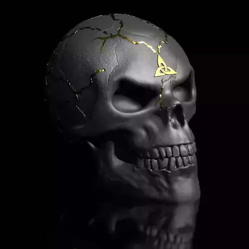 Celtic Skull II - STL 3D Print Model High-Polygon 3D print model