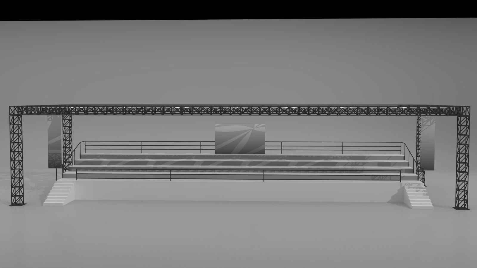 Racecourse pavilion 3D model_4
