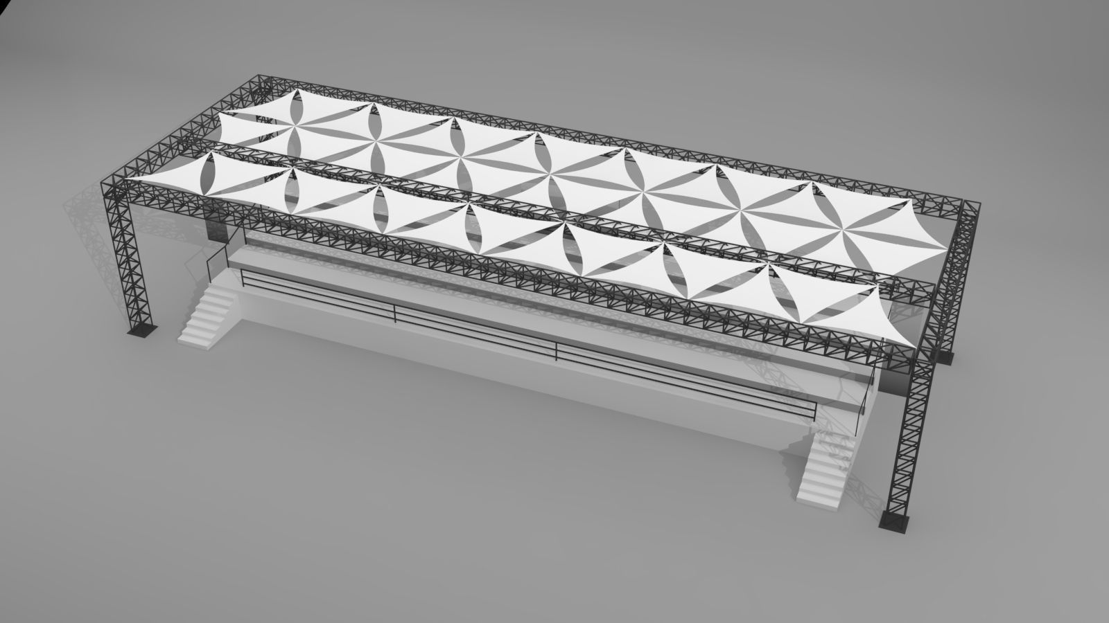 Racecourse pavilion 3D model_1