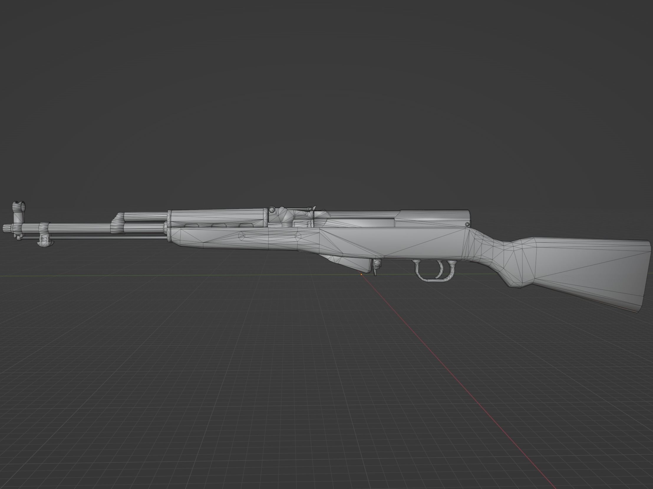 SKS 1945 Simonov Low-poly 3D model_1