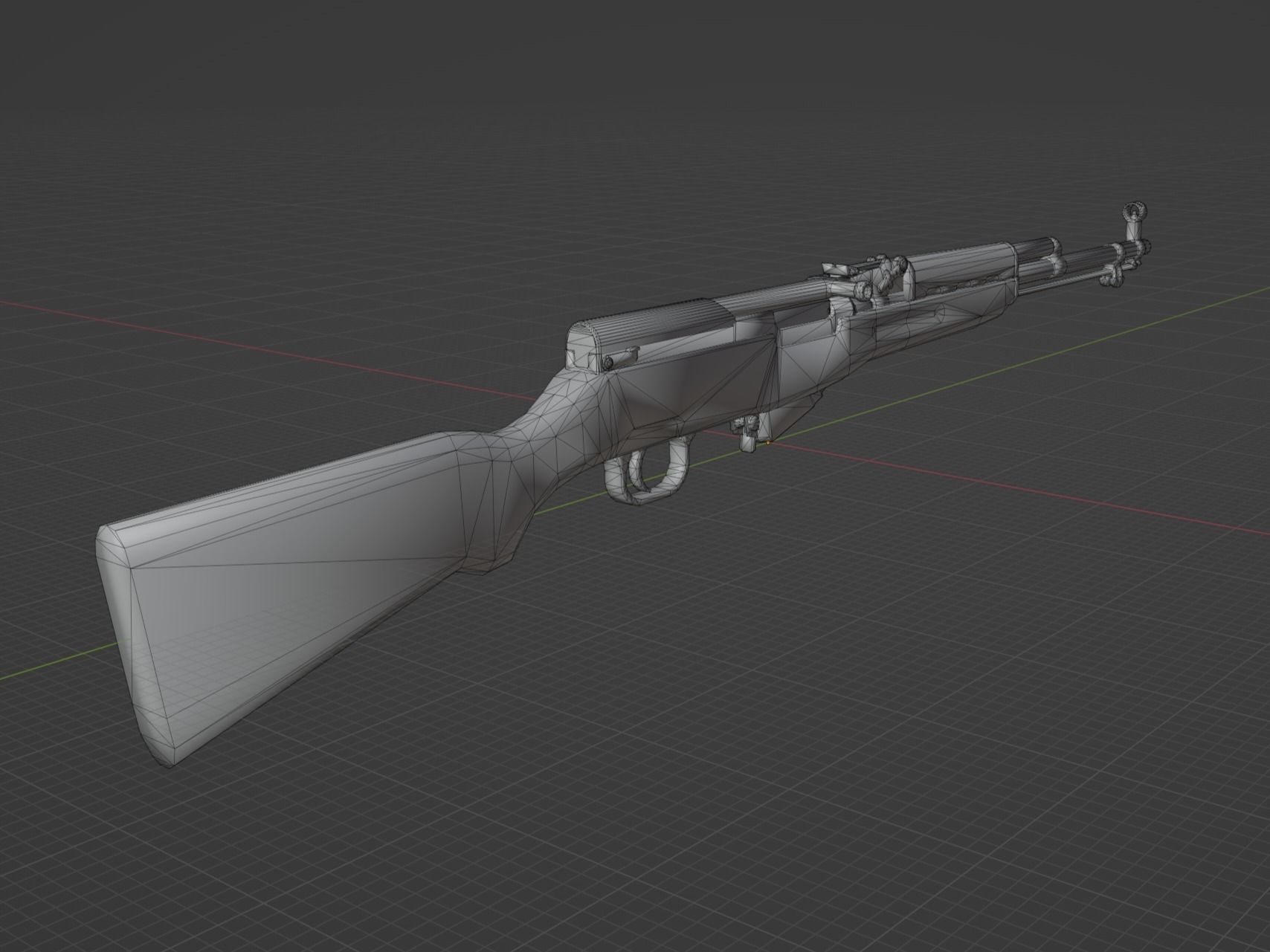 SKS 1945 Simonov Low-poly 3D model_4