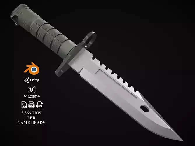 M9 Bayonet Tactical Knife Low-poly 3D model