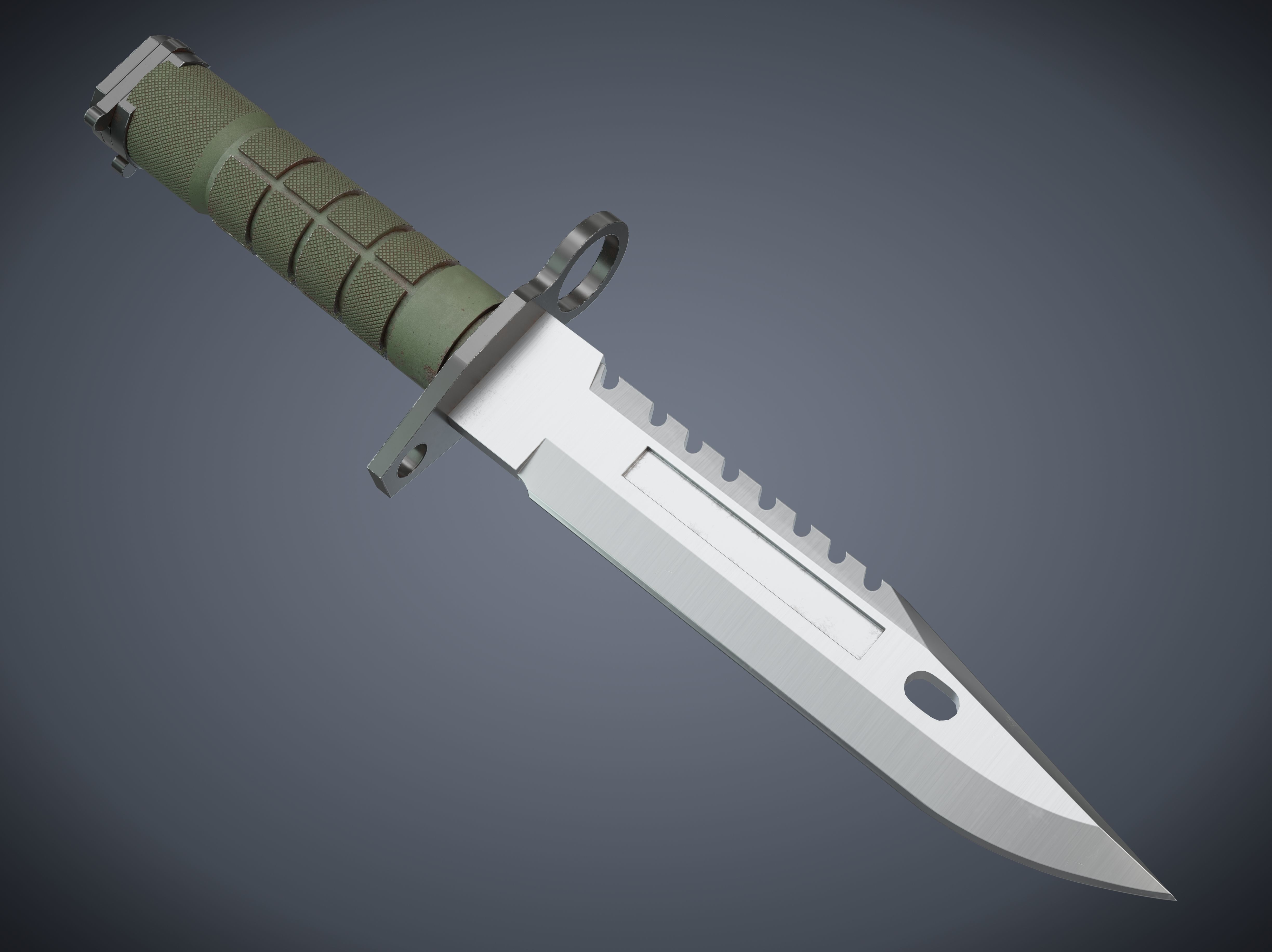M9 Bayonet Tactical Knife Low-poly 3D model_3