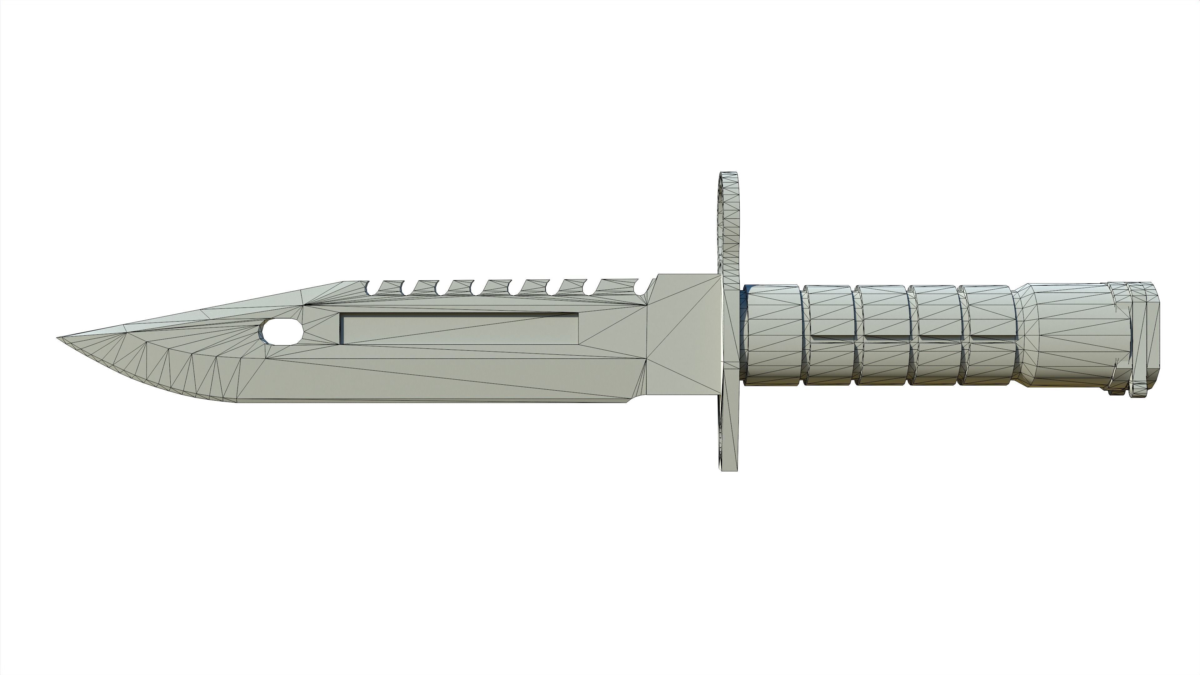 M9 Bayonet Tactical Knife Low-poly 3D model_12