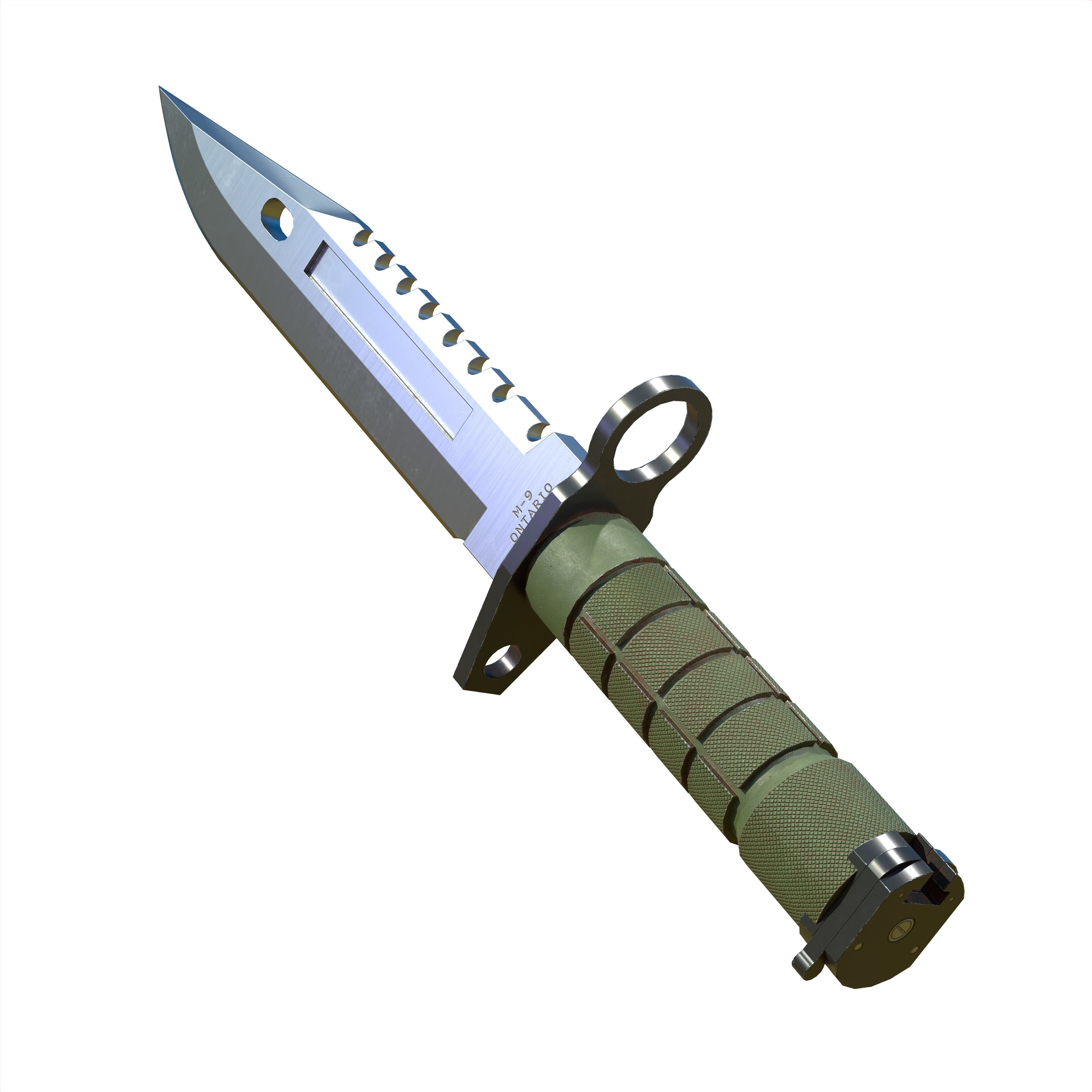 M9 Bayonet Tactical Knife Low-poly 3D model_4