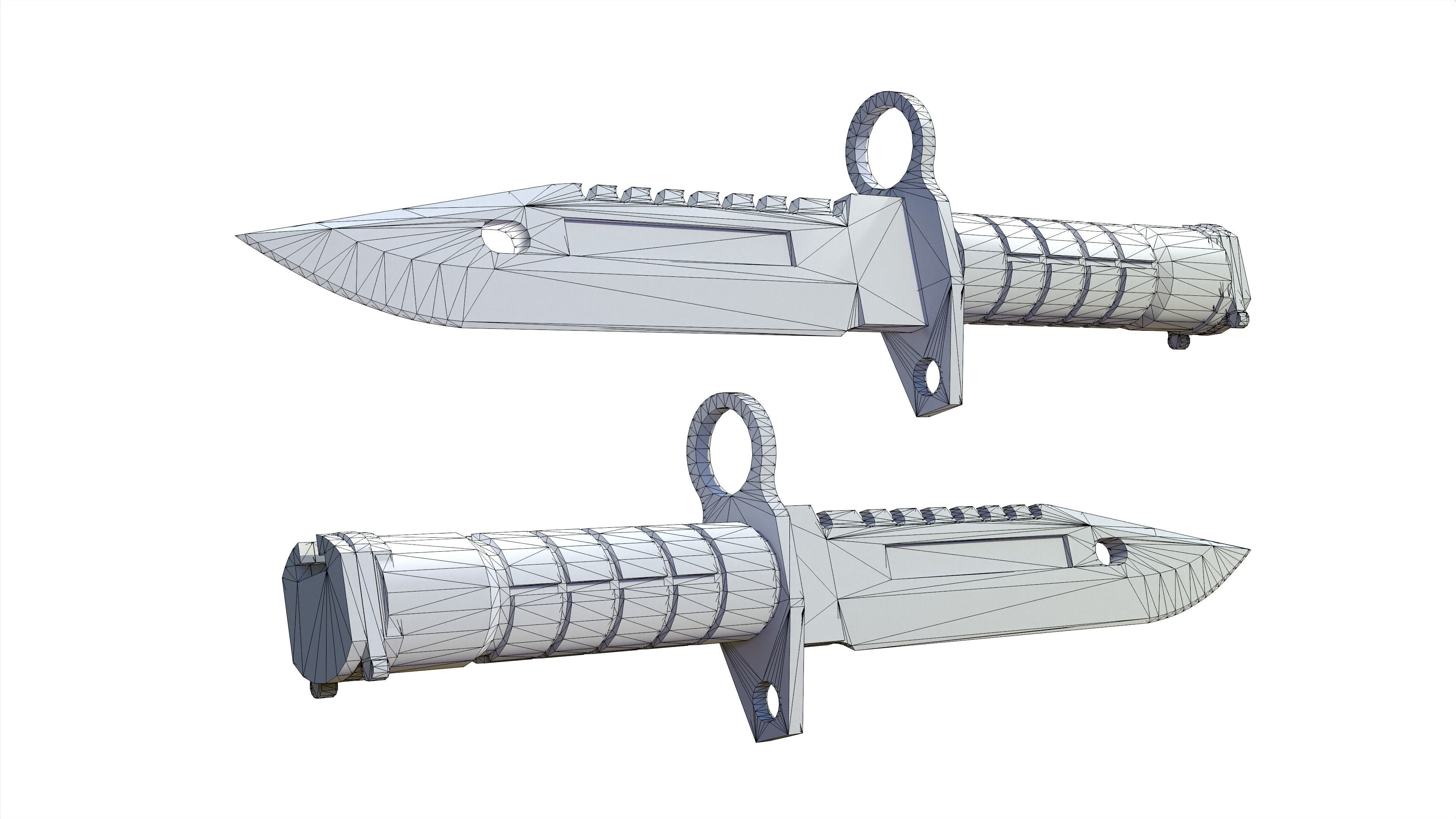 M9 Bayonet Tactical Knife Low-poly 3D model_11