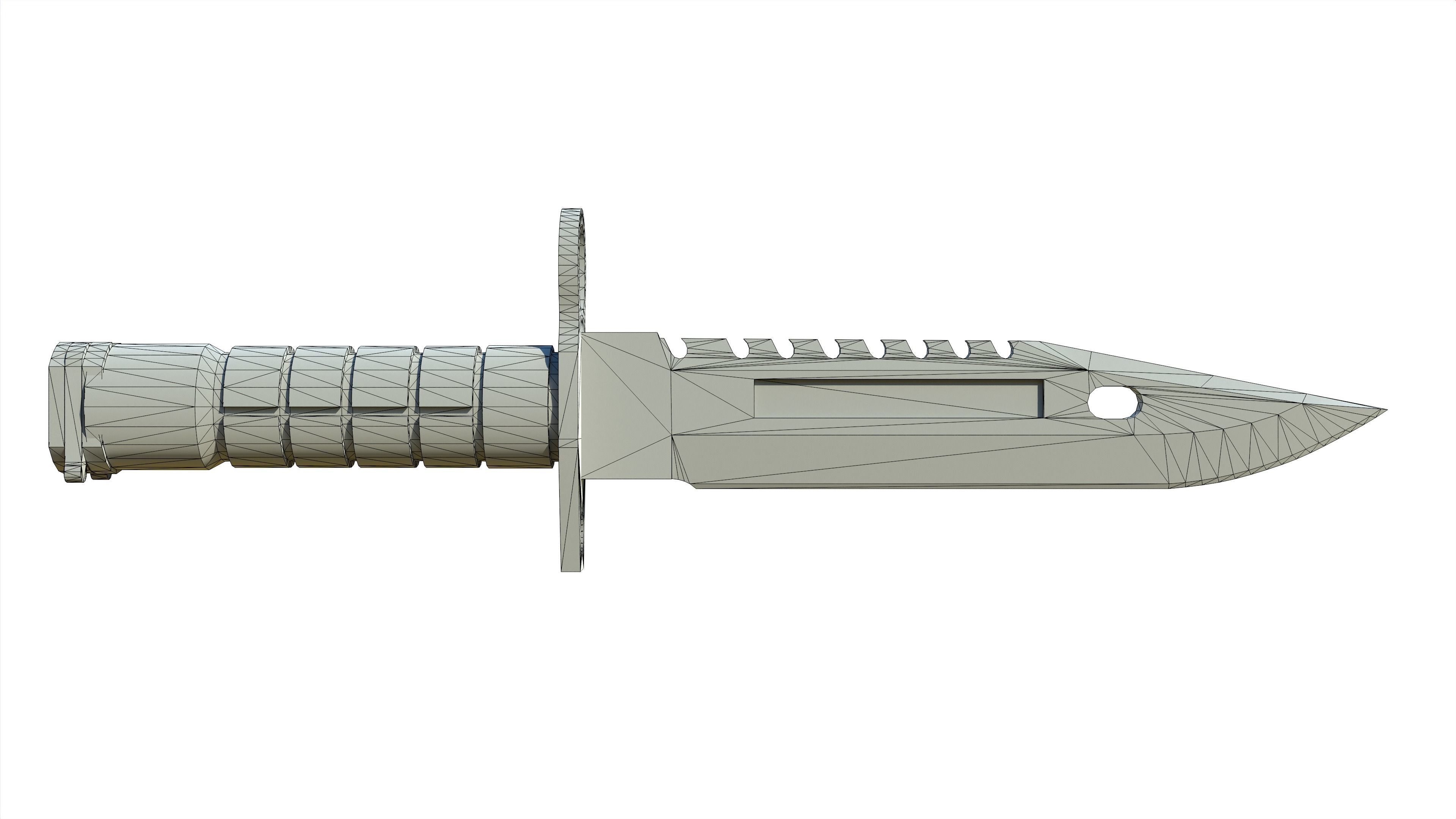 M9 Bayonet Tactical Knife Low-poly 3D model_14