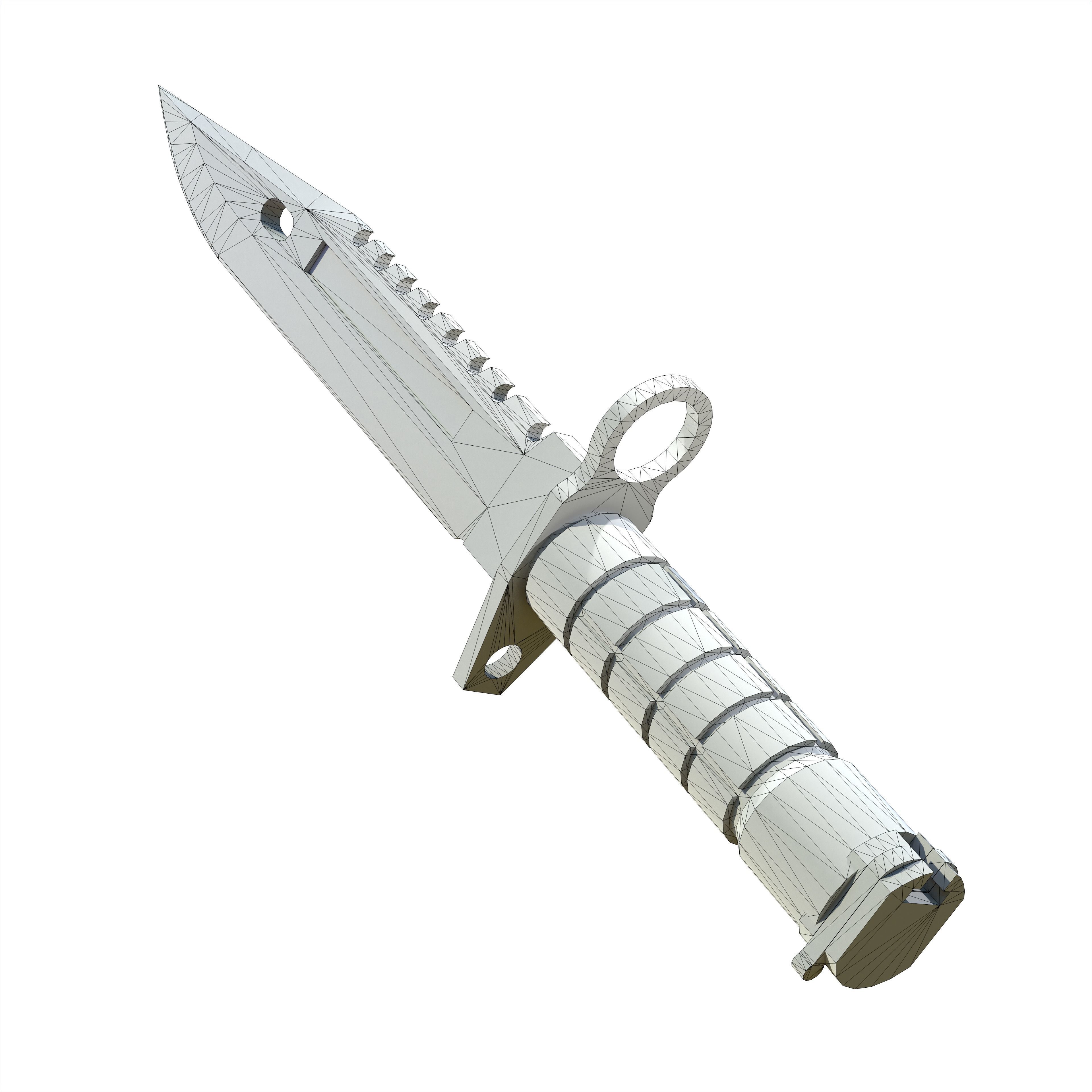 M9 Bayonet Tactical Knife Low-poly 3D model_10