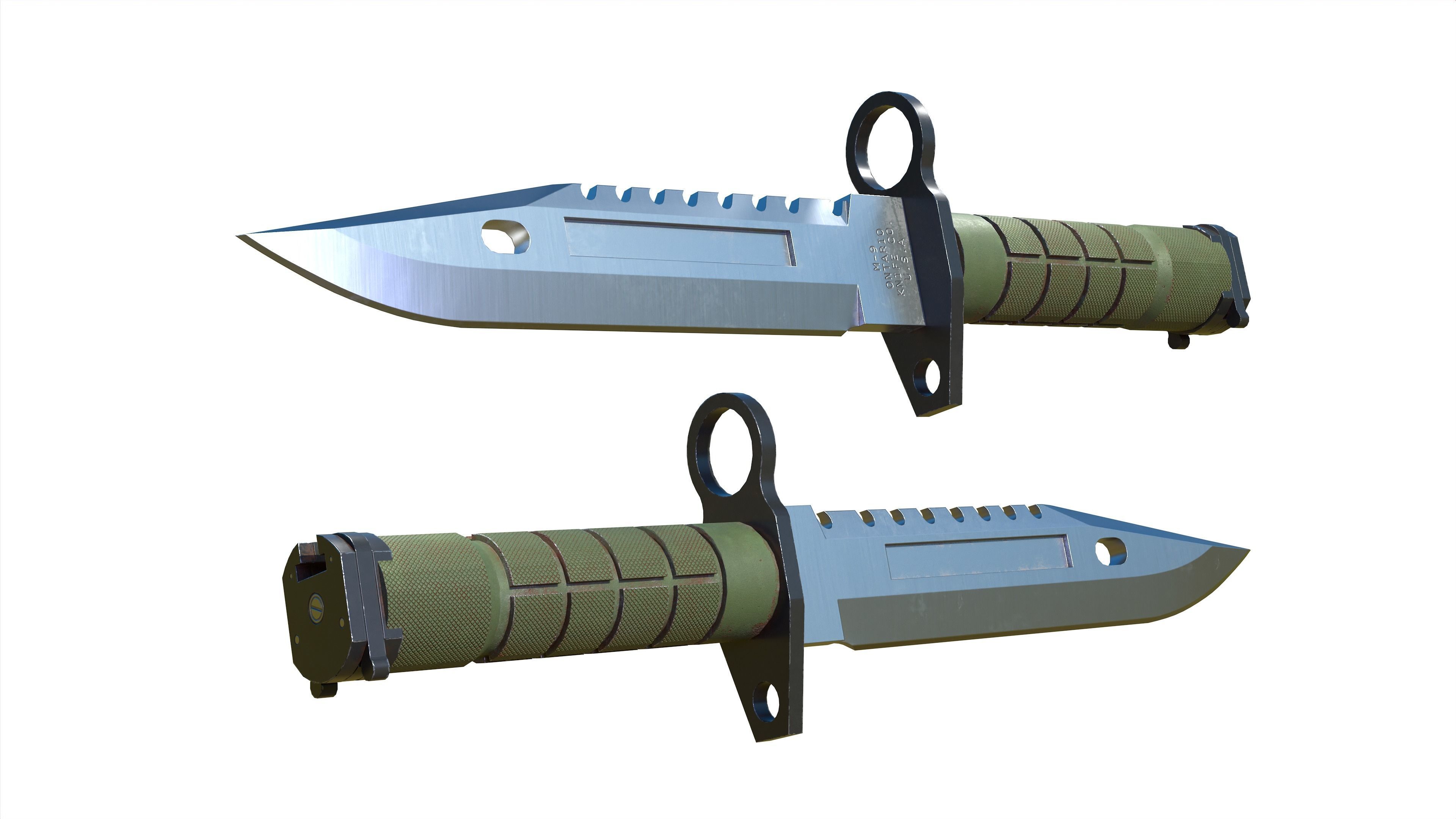 M9 Bayonet Tactical Knife Low-poly 3D model_5