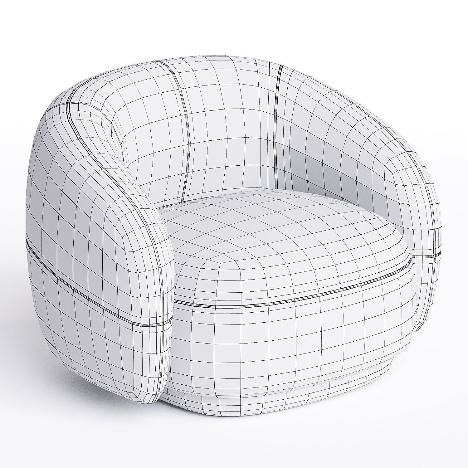 Julep Armchair Low-poly 3D model_3