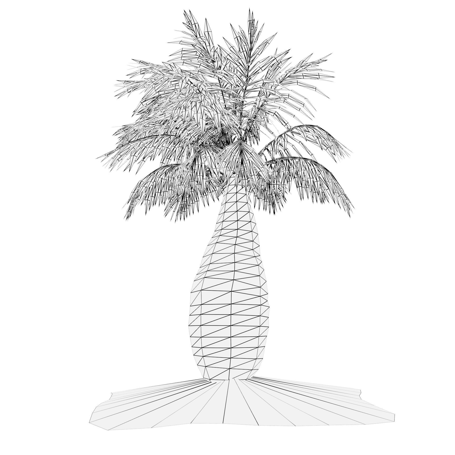 bottle palm trees 3d model Low-poly 3D model_7