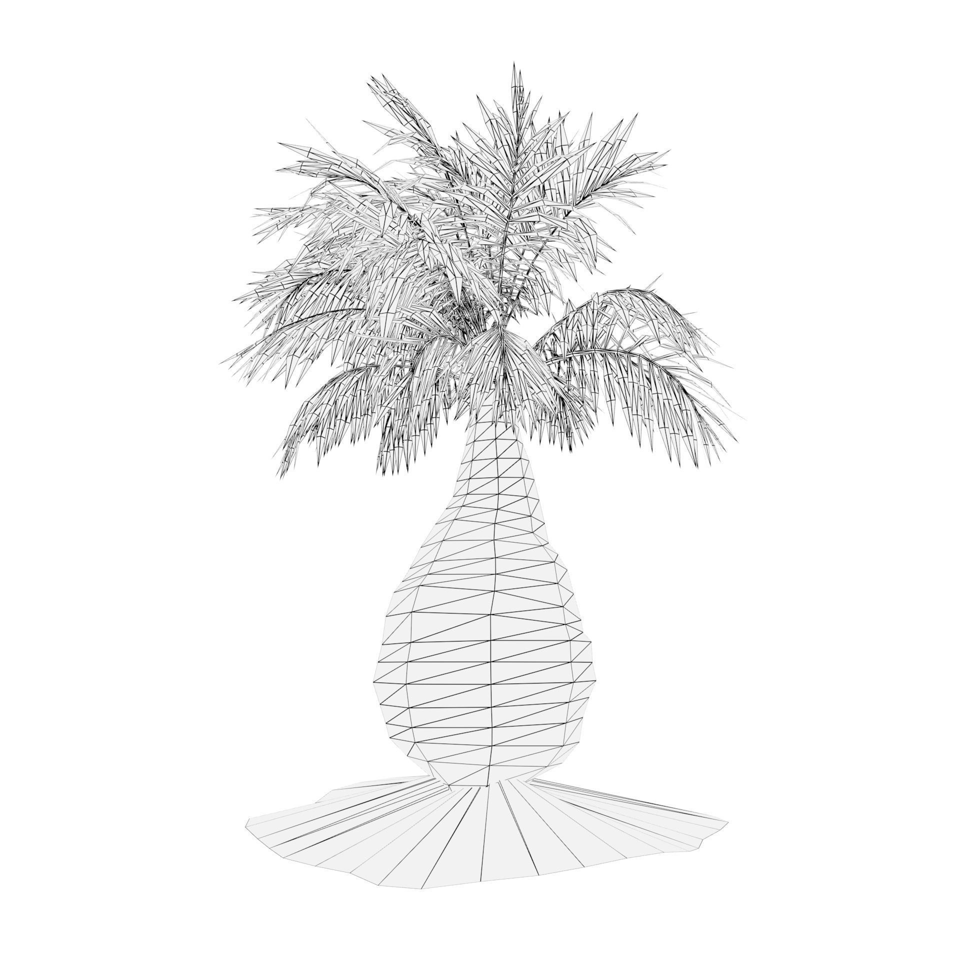 bottle palm trees 3d model Low-poly 3D model_6
