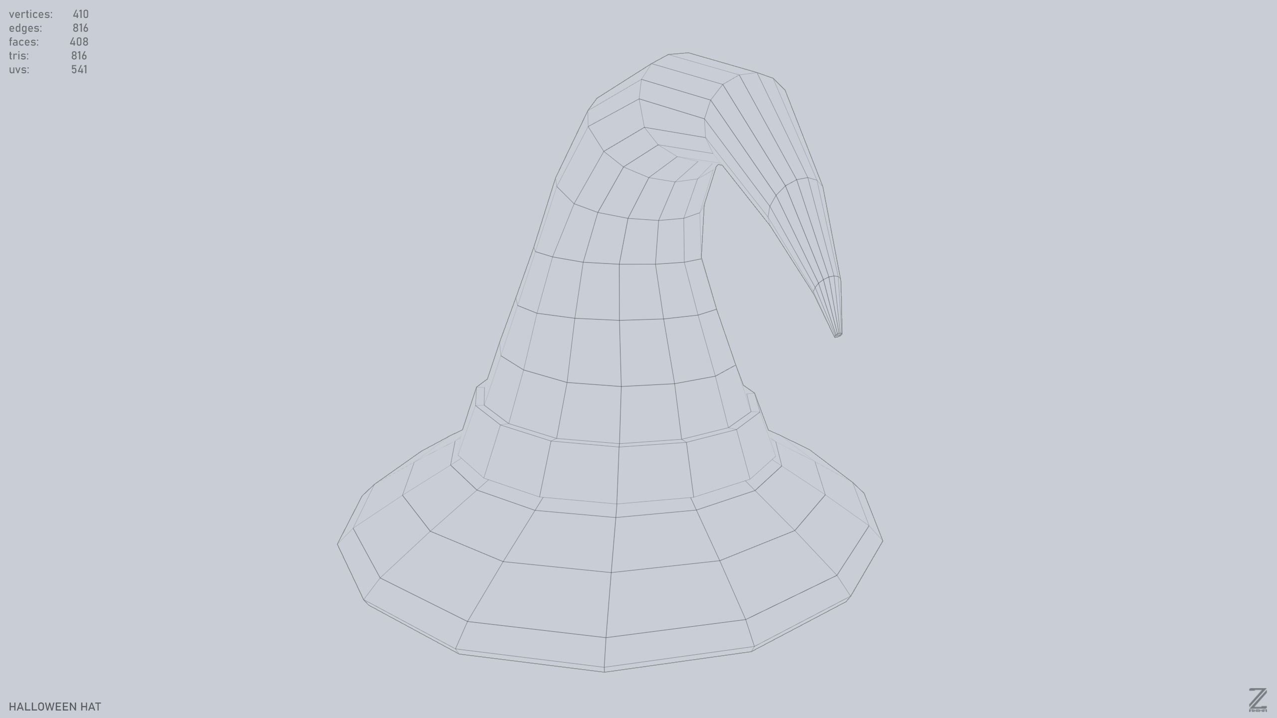 Halloween hat Low-poly 3D model_11