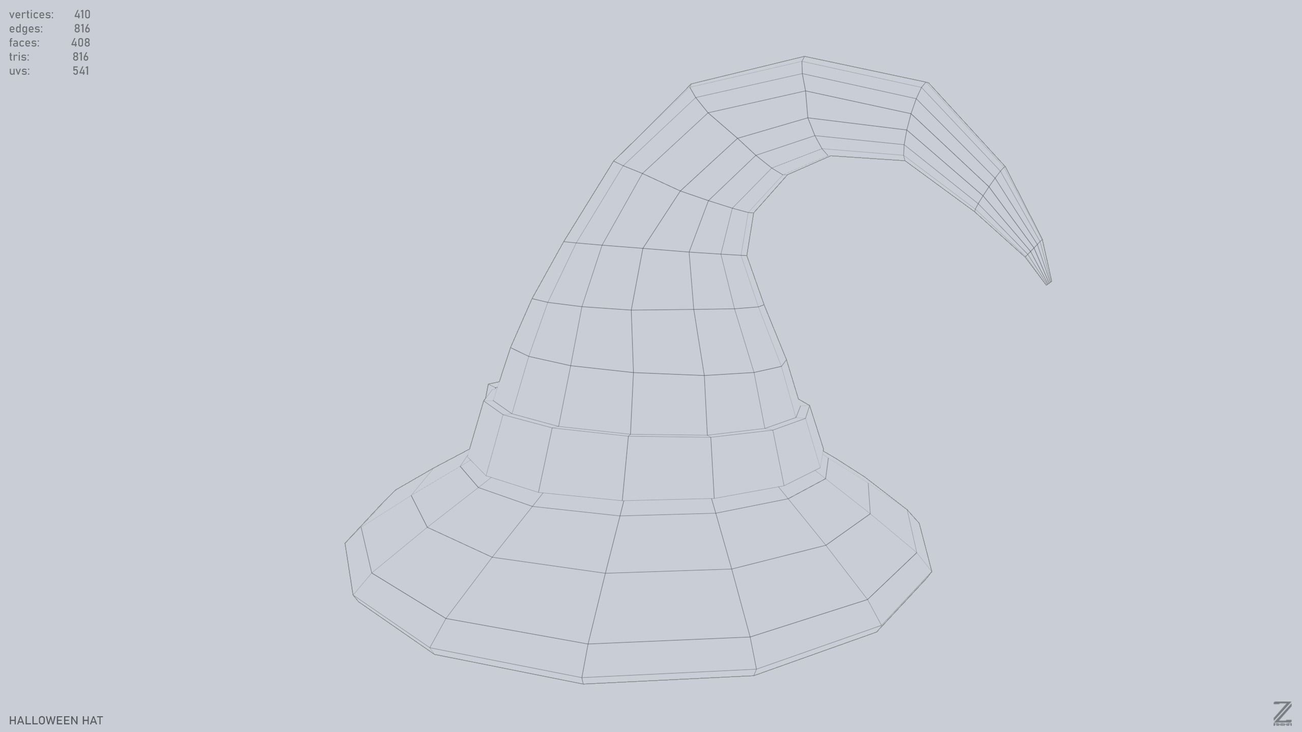 Halloween hat Low-poly 3D model_10