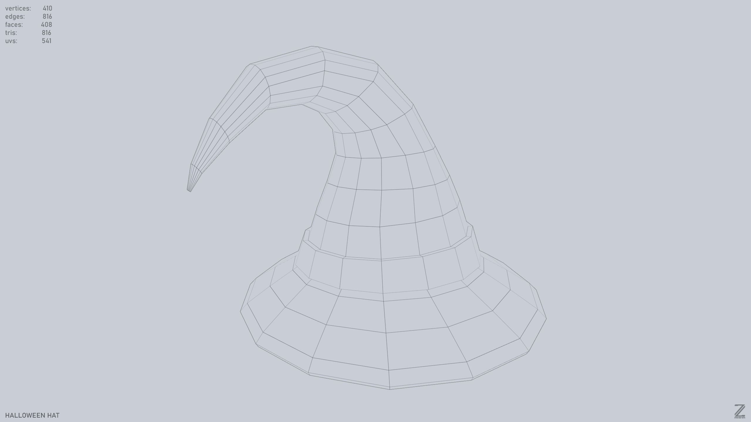 Halloween hat Low-poly 3D model_12