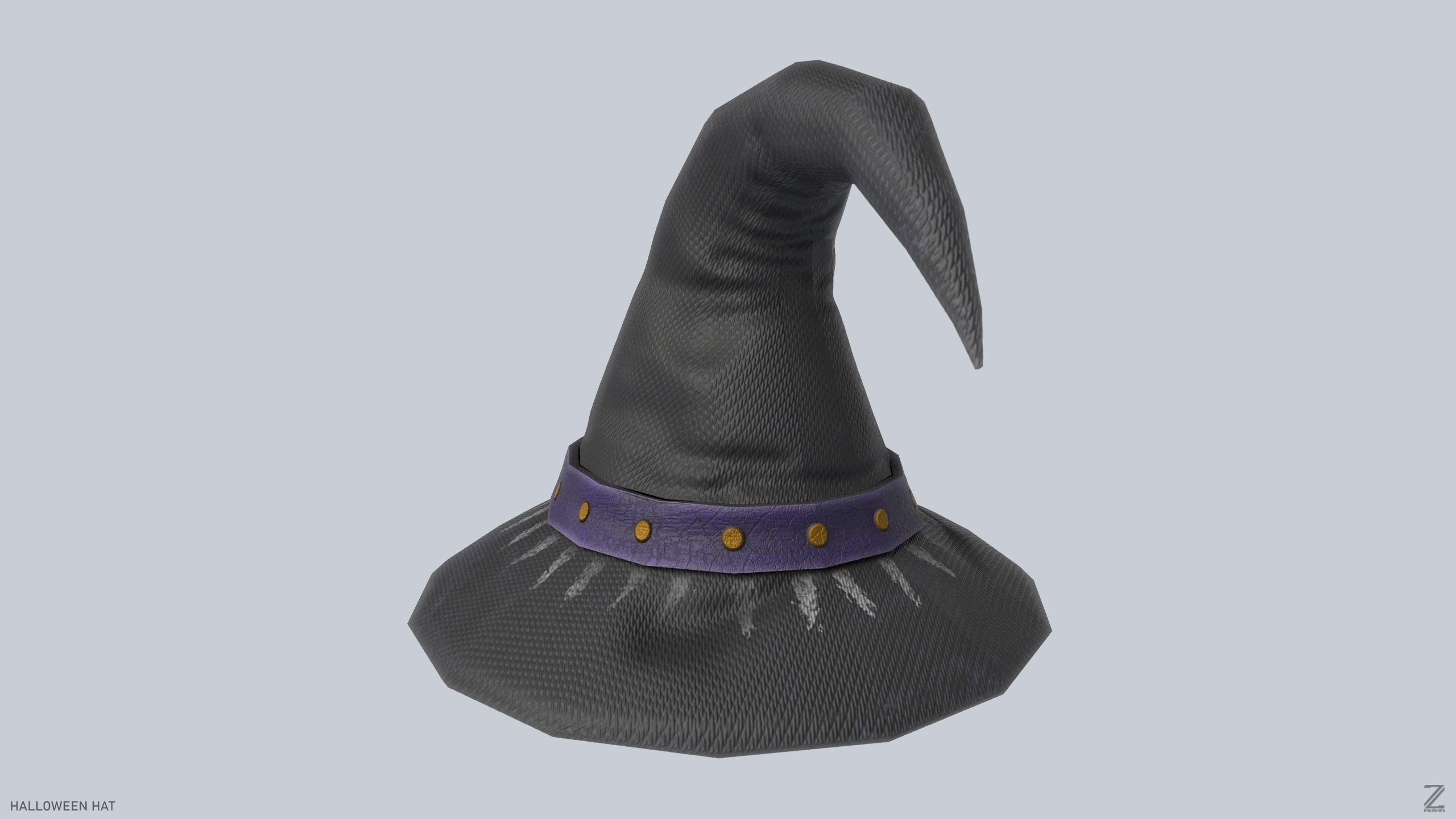 Halloween hat Low-poly 3D model_1