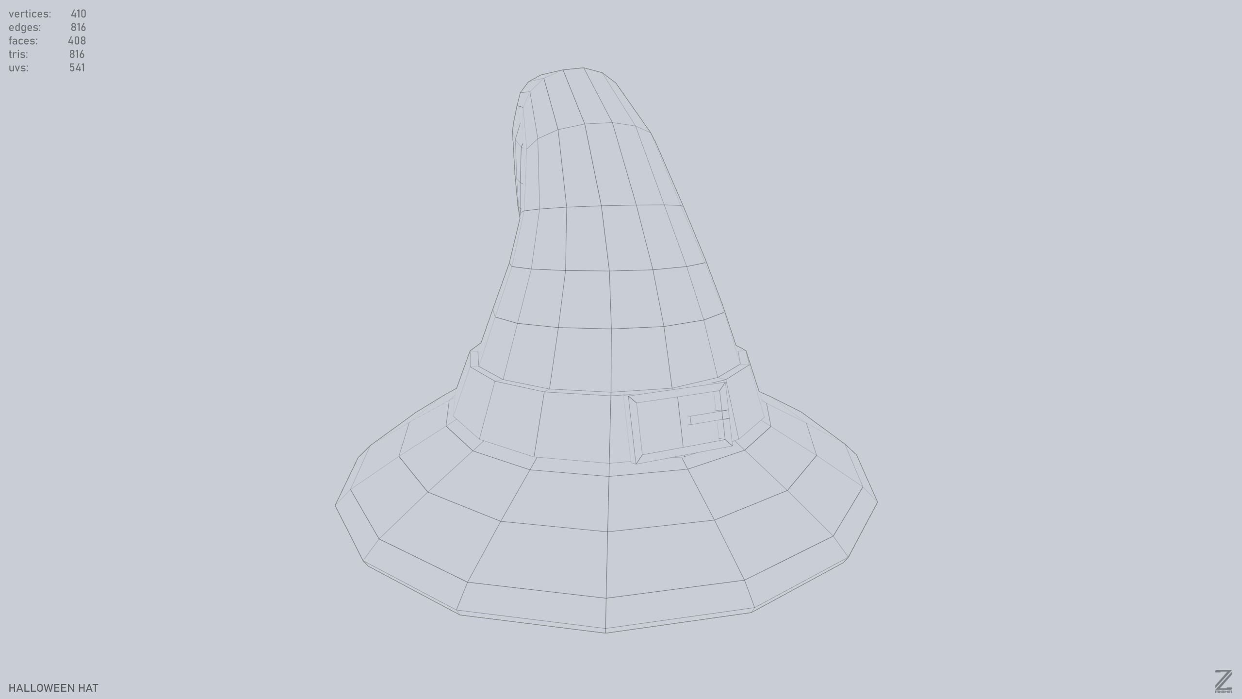 Halloween hat Low-poly 3D model_14