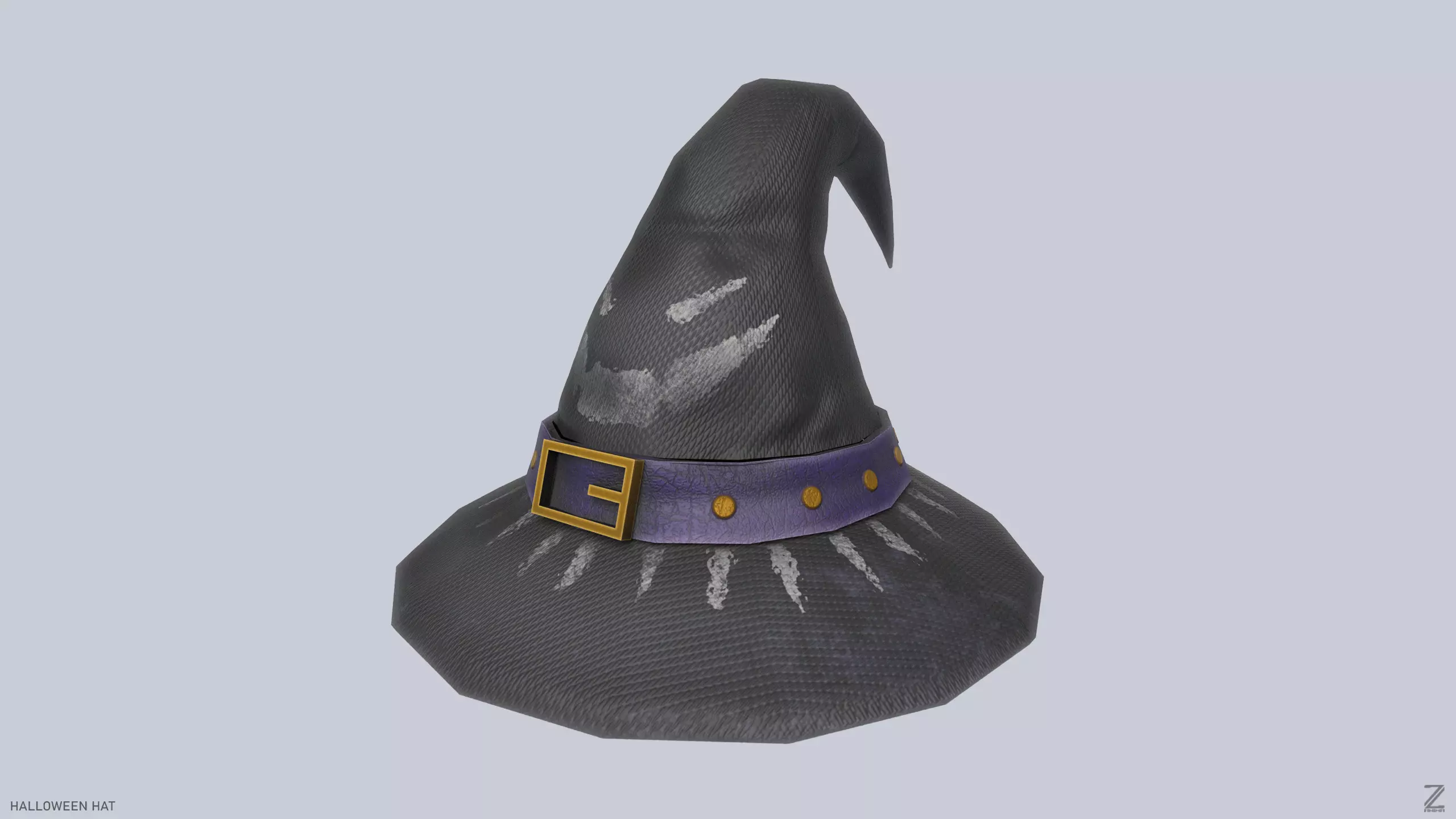 Halloween hat Low-poly 3D model_0
