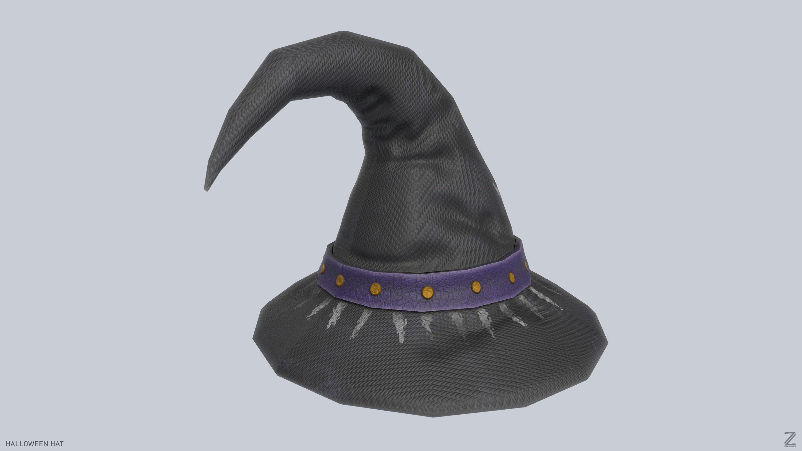 Halloween hat Low-poly 3D model_4