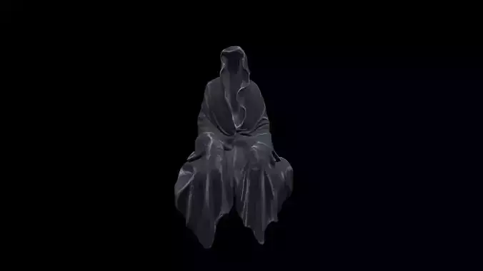 Gothic Decor Sitting Statue 3D Model 3D model