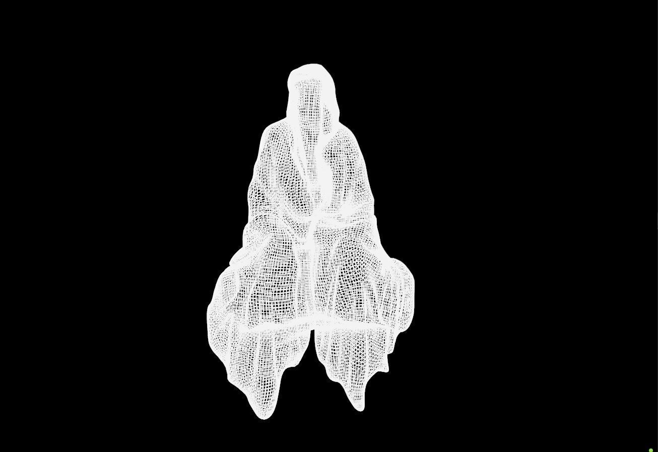 Gothic Decor Sitting Statue 3D Model 3D model_6