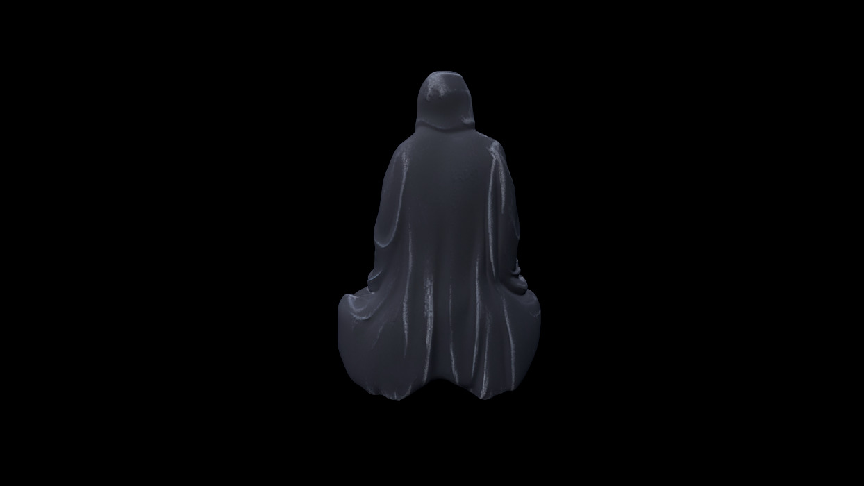 Gothic Decor Sitting Statue 3D Model 3D model_4
