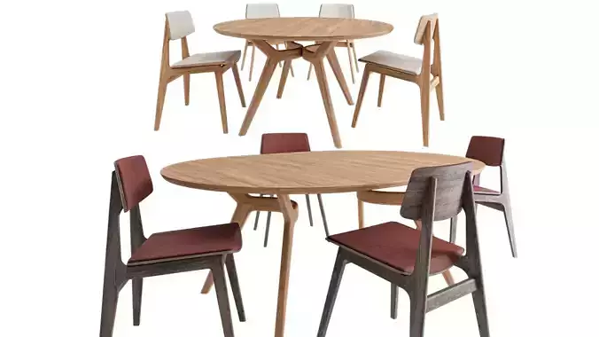 Amelia dining table and Nordic dining chair