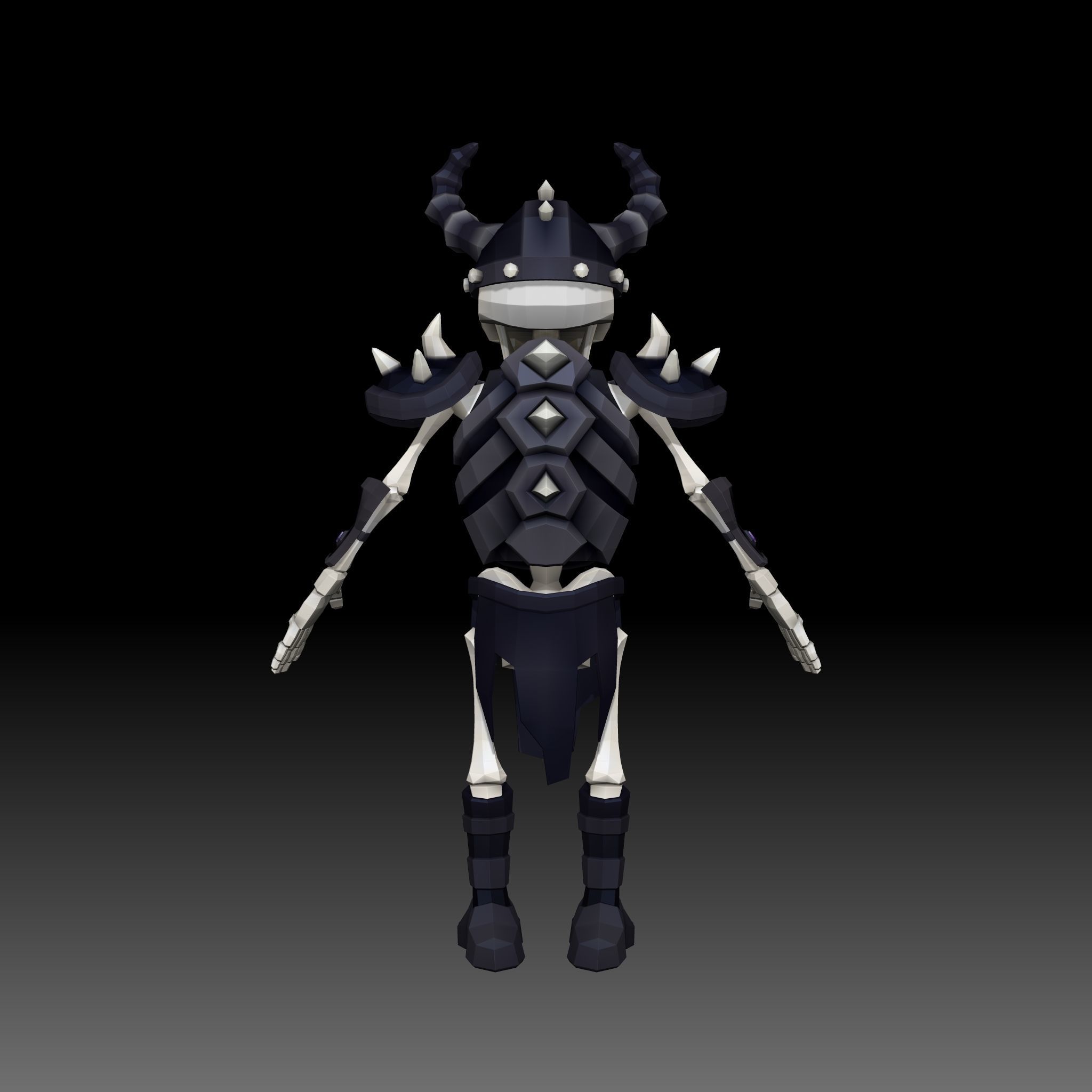 Cartoon Skeleton Commander - Mobile Game Ready Low-poly 3D model_18