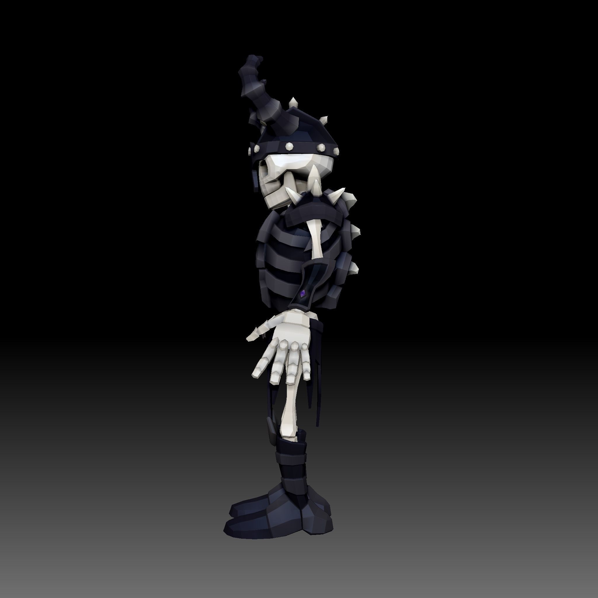 Cartoon Skeleton Commander - Mobile Game Ready Low-poly 3D model_17