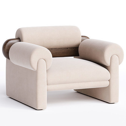 Armchair elliot Low-poly 3D model