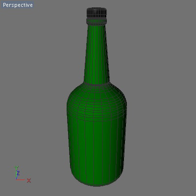 Bottle green glass 3D model_1