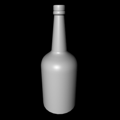 Bottle green glass 3D model_2